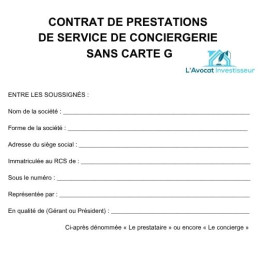 Contrat de conciergerie...