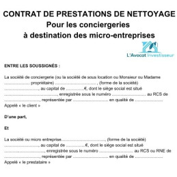 Contrat de nettoyage pour...